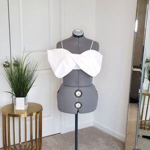 Zara White Twist Front Crop Top